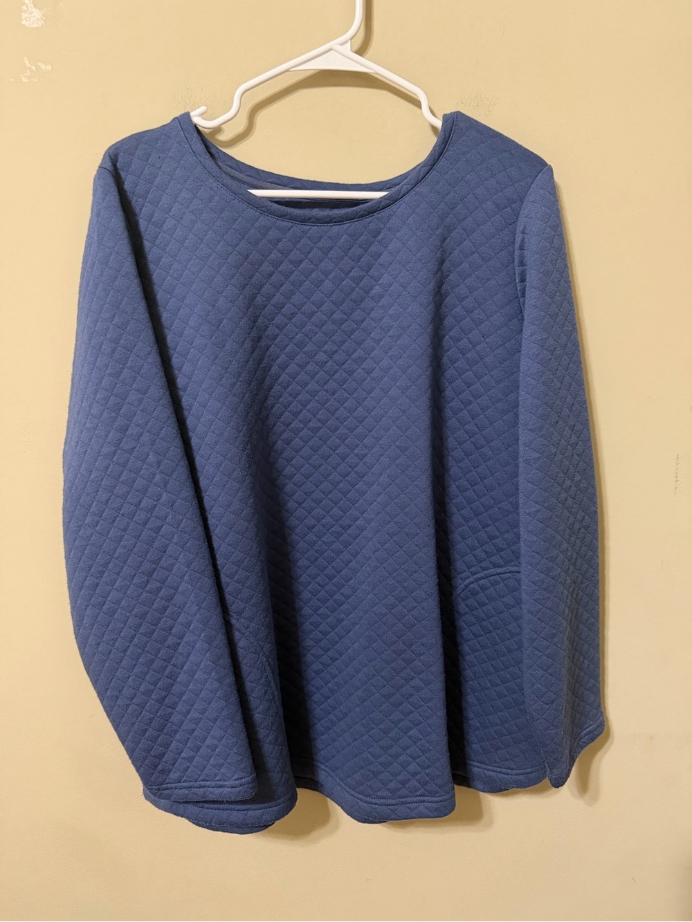 Coldwater Creek Quilted Blue Women's Tunic pocket sweatshirt nwot cozy Gilmore
